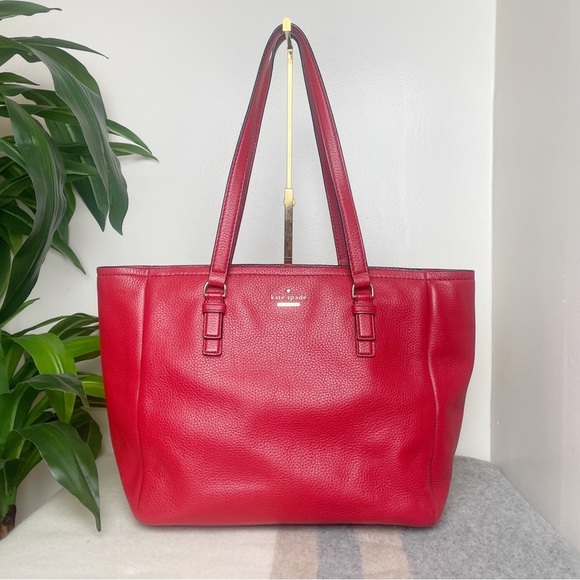 Kate Spade Jackson Street Denise bright red pebble leather tote - Picture 1 of 15